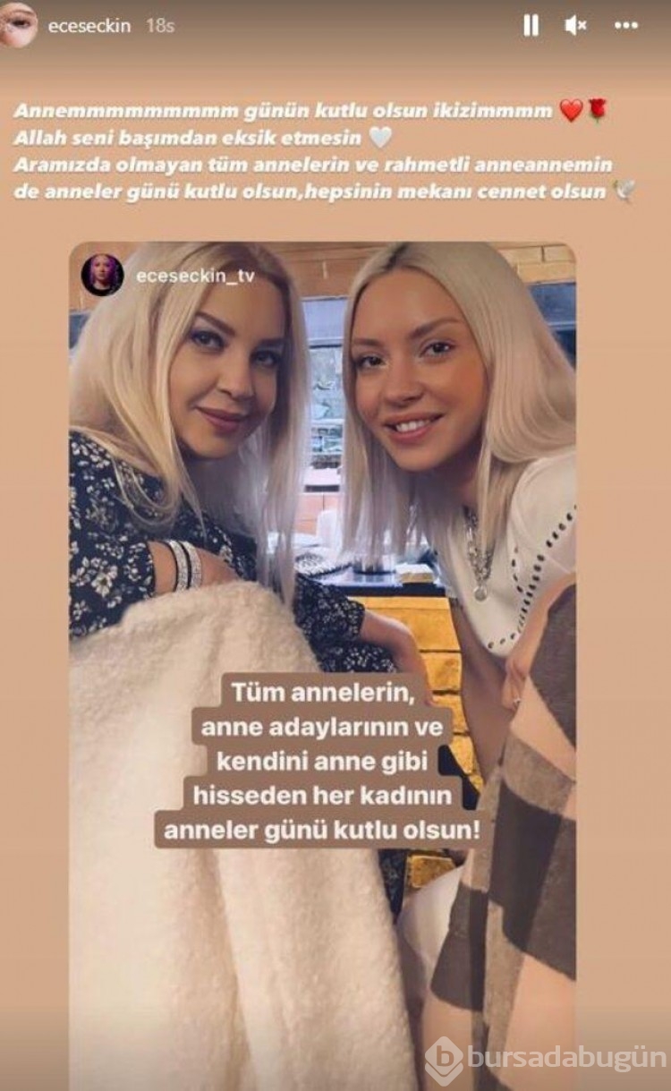 Ece Seçkin annesiyle pozunu 'İkizim' notuyla paylaştı!