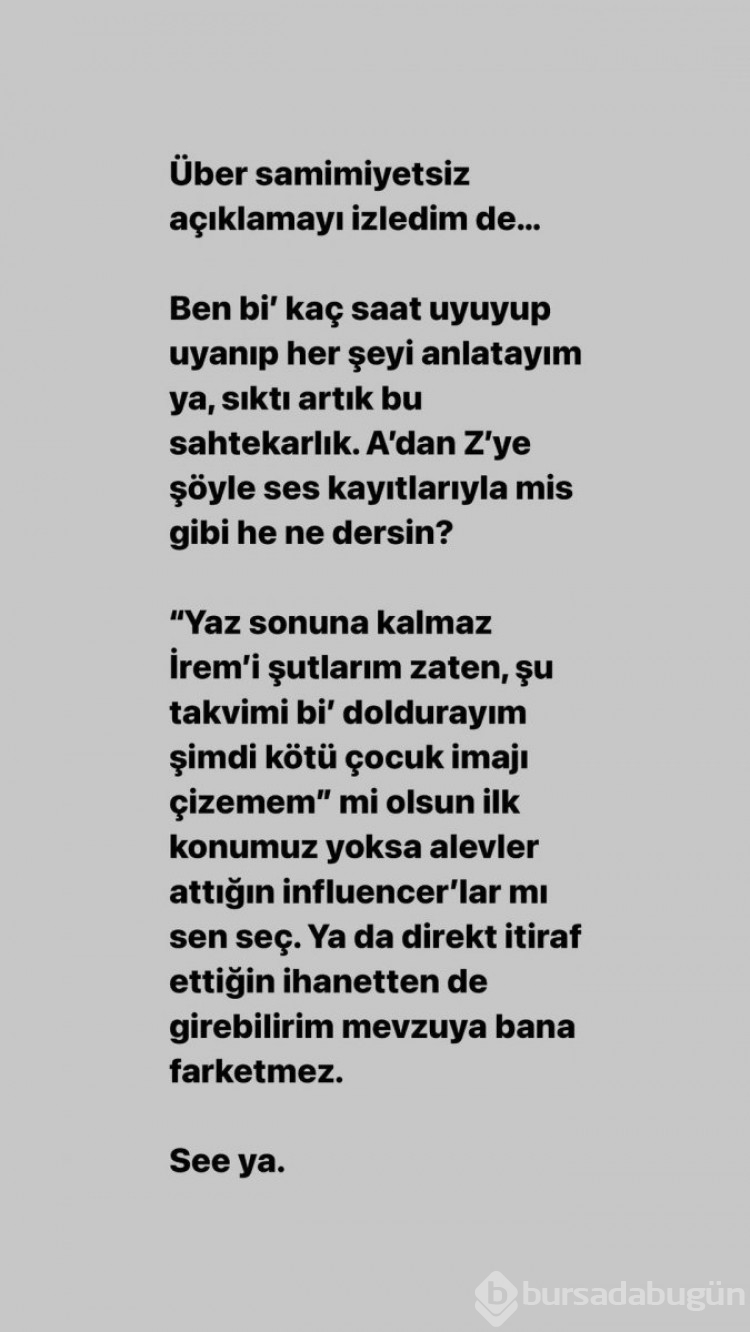 İrem Derici, Cem Belevi'ye cevap verdi