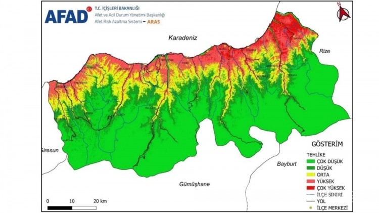 Trabzon'un risk haritası