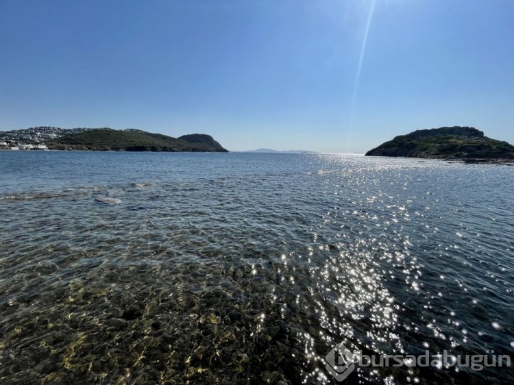 Bodrum'da denizin çekilmesiyle tarihi surlar ortaya çıktı
