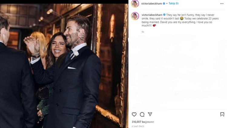  Beckham çifti 23 yıllık evliliklerini romantik paylaşımlarla kutladı
