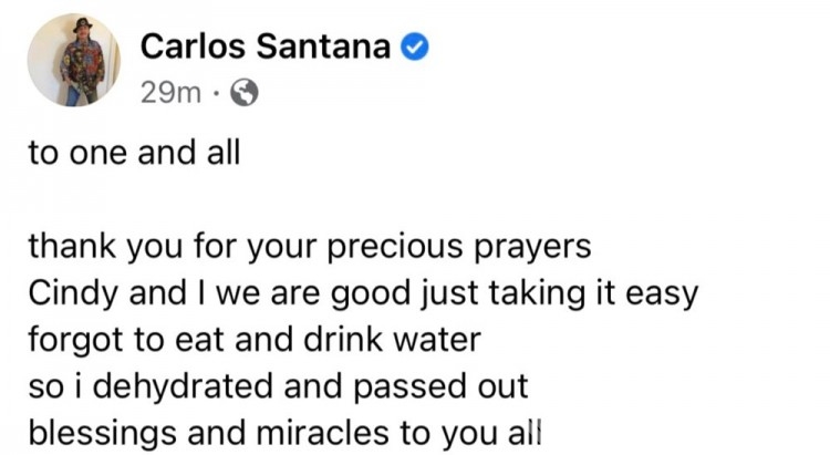 Müzisyen Carlos Santana sahnede yere yığıldı
