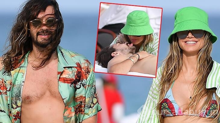 Heidi Klum 17 yaş küçük eşiyle plajda romantik anlar yaşadı