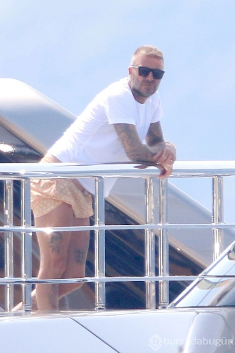 David Beckham ve Victoria Beckham tatilde