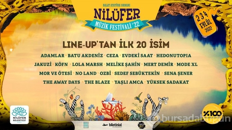 Nilüfer Müzik Festivali'nde sahne alacak isimler açıklandı