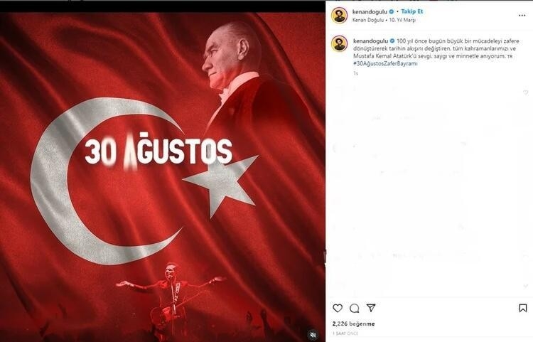 Ünlülerden 30 Ağustos mesajları