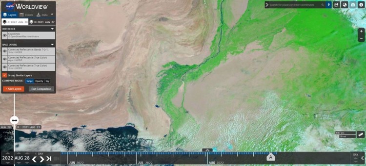 NASA paylaştı: Pakistan'daki sel ülkede 100 km çapında bir göl oluşturdu
