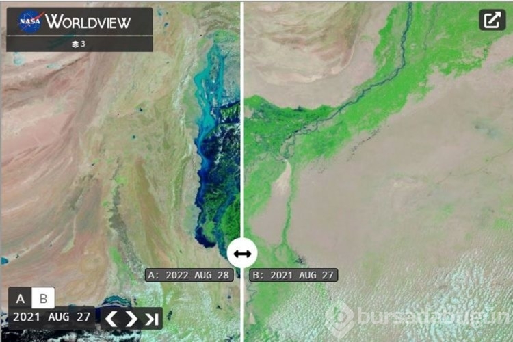 NASA paylaştı: Pakistan'daki sel ülkede 100 km çapında bir göl oluşturdu
