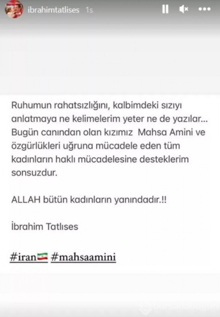 İbrahim Tatlıses'ten Mahsa Amini ve İran paylaşımı