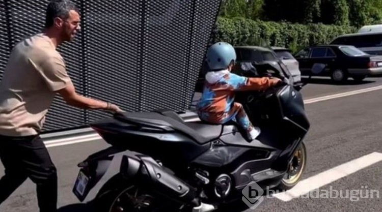 Kenan Sofuoğlu'nun 3 yaşındaki oğluna motosiklet kullandırması gündem oldu
