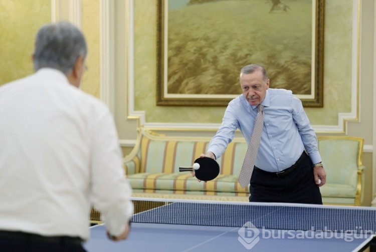 Cumhurbaşkanı Erdoğan ile Tokayev masa tenisi oynadı