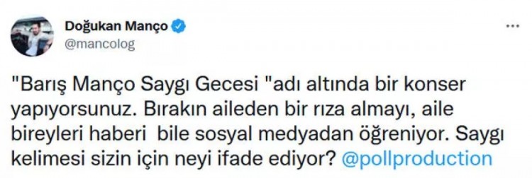 Haluk Levent, Doğukan Manço'dan özür diledi