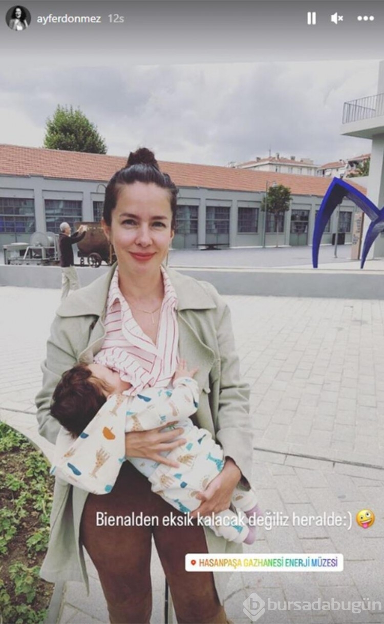 Ayfer Dönmez ve dört aylık kızının süt molası
