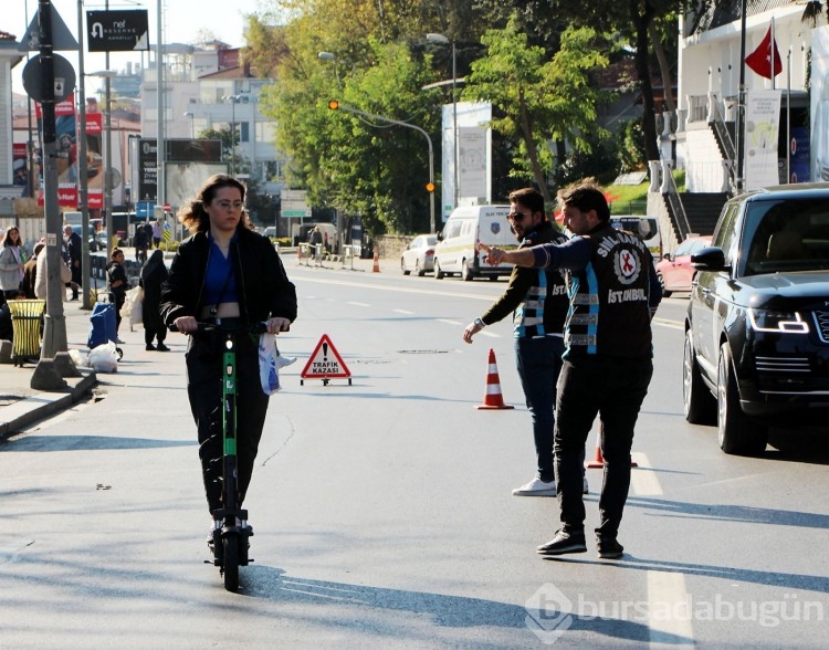 Scooter sürücüleri durduruldu, tek tek ceza kesildi!