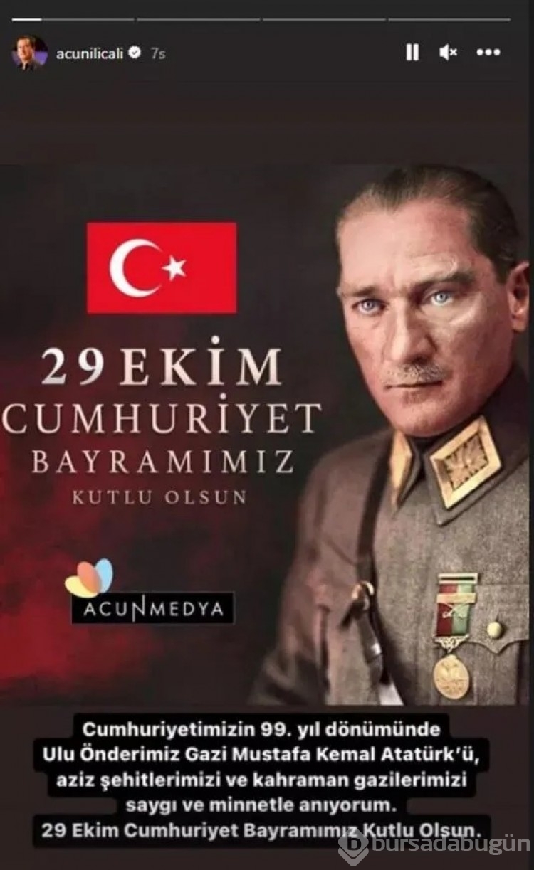 Ünlülerden 29 Ekim Cumhuriyet Bayramı mesajları
