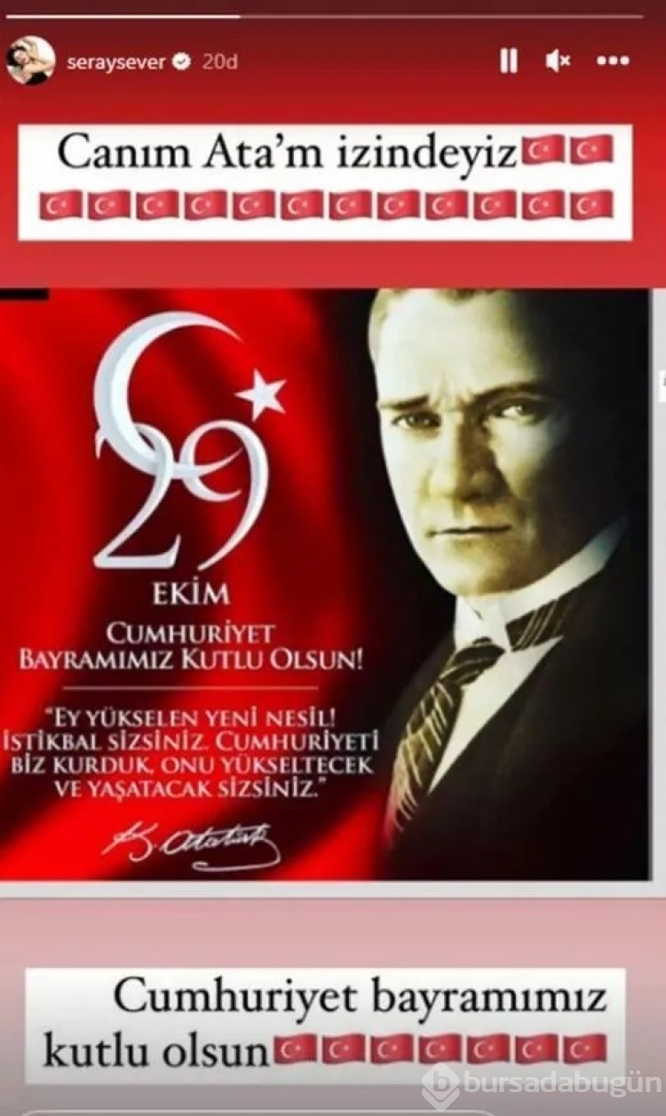 Ünlülerden 29 Ekim Cumhuriyet Bayramı mesajları
