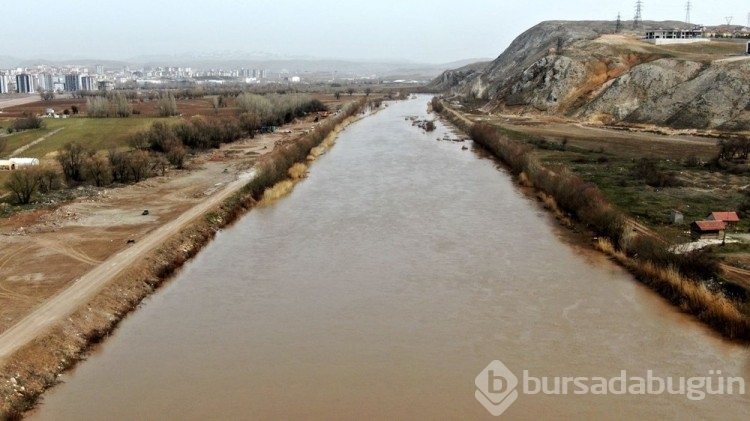 Kızılırmak'ta su seviyesi düştü, otluğa dönüştü

