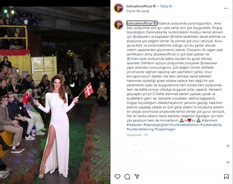 Tülin Şahin Danimarka'da iki defilede yürüdü