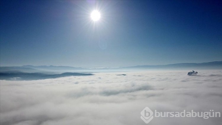 Düzce Ovası'nın üzerini sis tabakası kapladı
