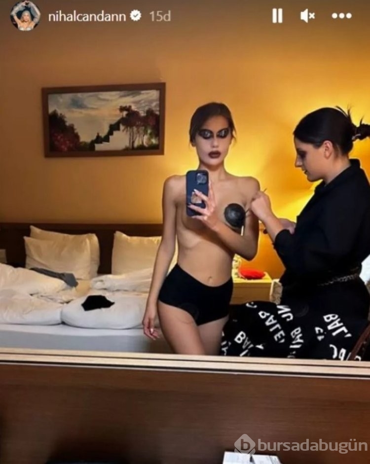 Nihal Candan otel odasında poz verdi!