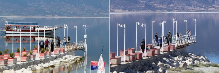 Burdur Gölü'nde iskele 18 metre uzaklaştı!
