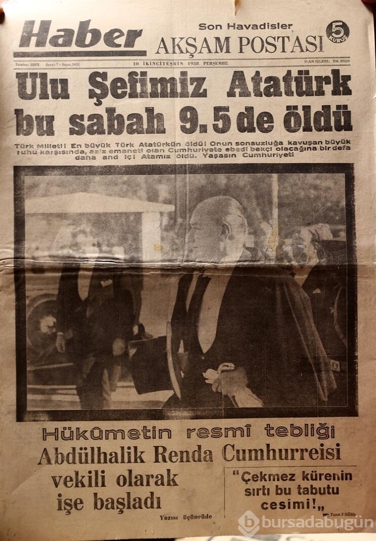 10 Kasım 1938... Büyük acı manşetlere böyle taşındı