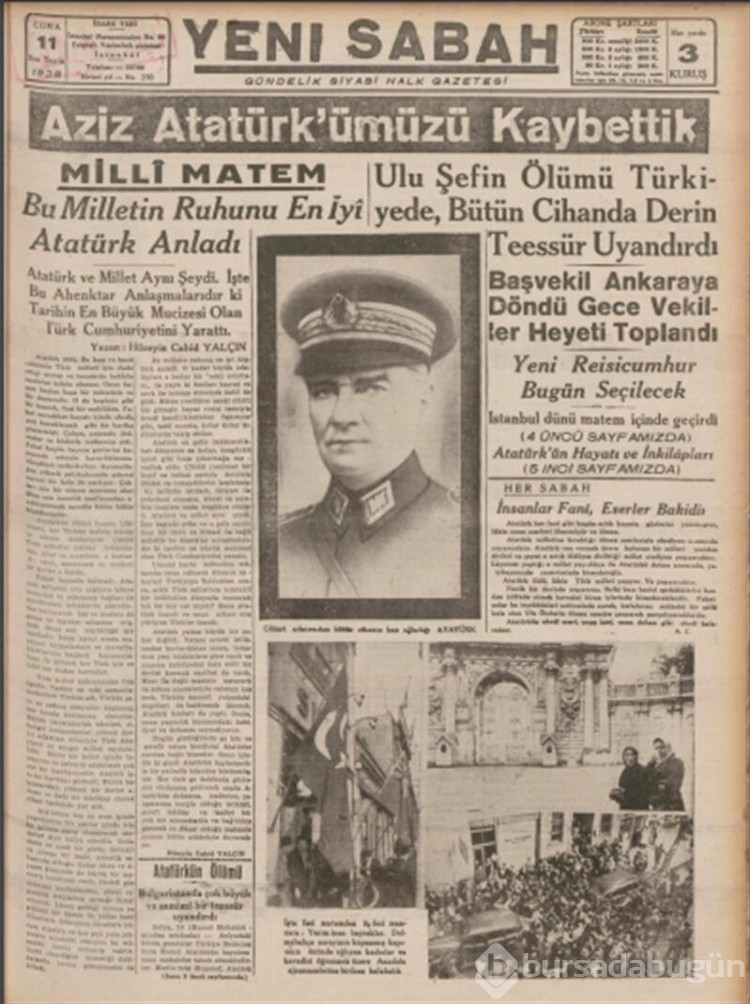 10 Kasım 1938... Büyük acı manşetlere böyle taşındı