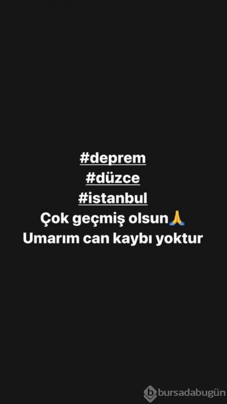Ünlülerden Düzce depremi paylaşımı
