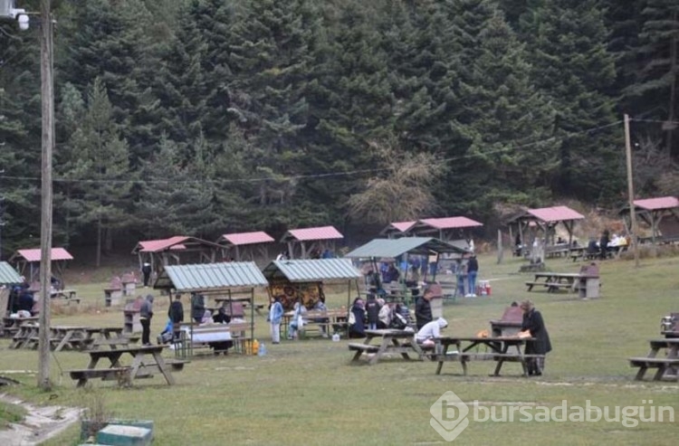 Abant Milli Parkı'nda ziyaretçiler sonbaharın keyfini çıkarıyor
