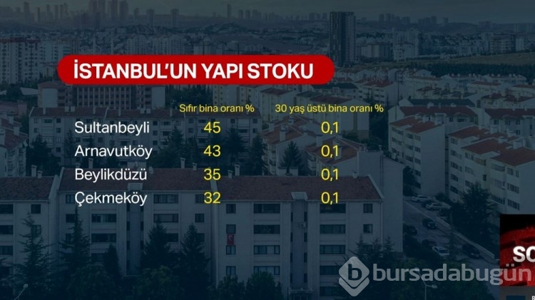 İstanbul'un bina yaşı haritası