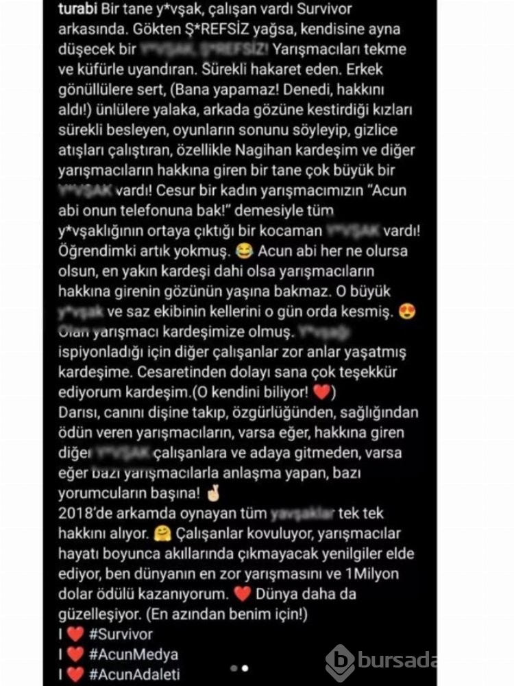 Turabi Çamkıran'dan Survivor'da şike iddiası