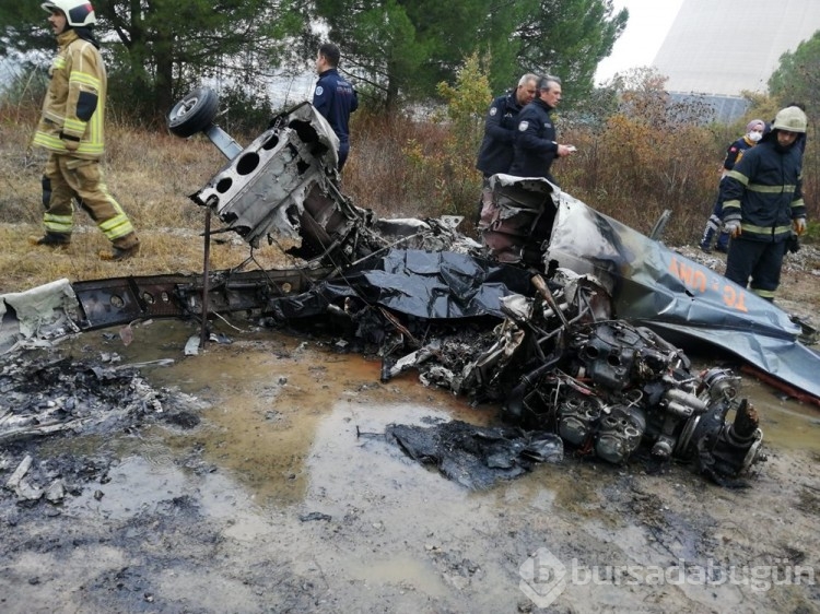 Bursa'da tek motorlu uçak düştü