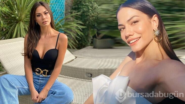 Demet Özdemir, yırtmaçlı elbisesiyle poz verdi