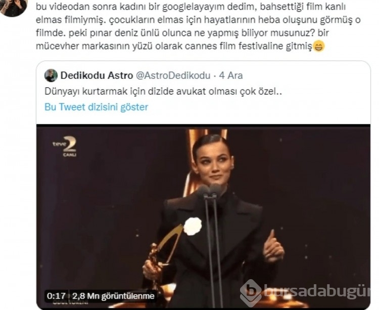 Kadın oyunculardan Pınar Deniz'e gönderme