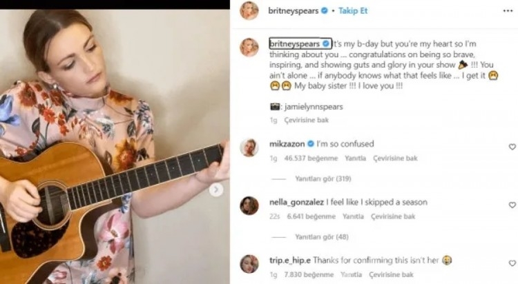 Britney Spears'ın paylaşımı takipçilerini şaşırttı
