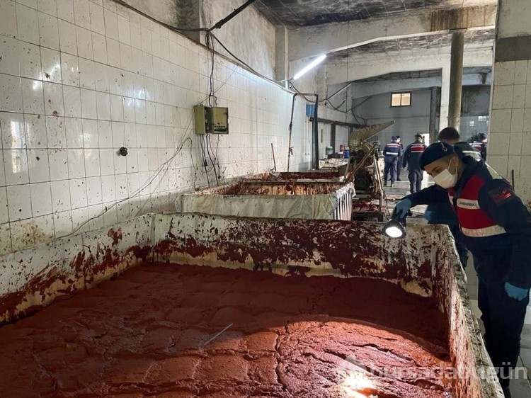 Besi çiftliğinde sağlığa aykırı salça üretimi
