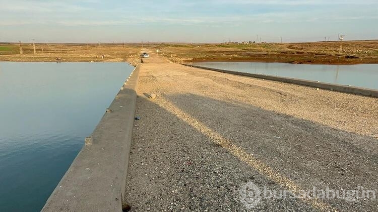 Sular çekilince tekrardan tarihi köprü gün yüzüne çıktı
