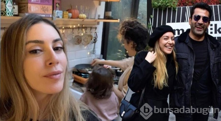 Sinem Kobal kızı Lalin'in ile mutfak pozları
