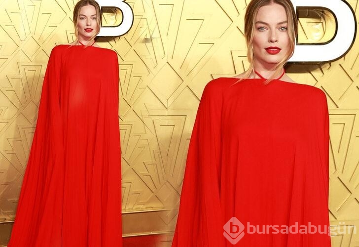 Margot Robbie, Babylon galasında baştan aşağı kırmızıydı!