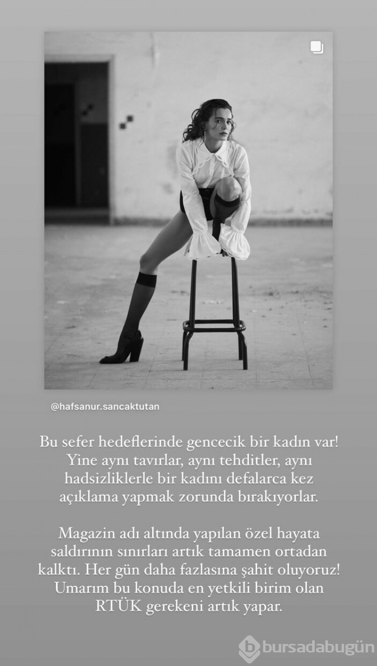 Hadise'den Hafsanur Sancaktutan'a destek