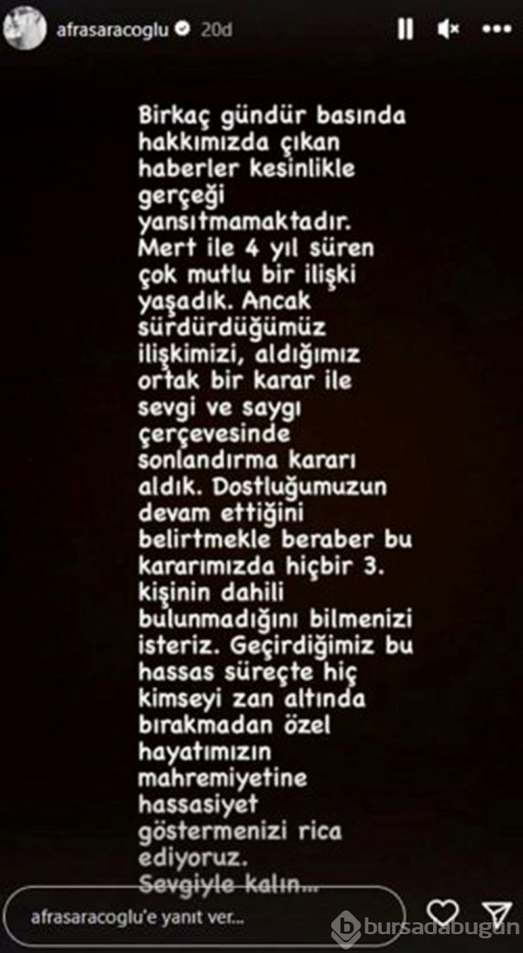 Afra Saraçoğlu ve Mert Yazıcıoğlu'ndan karşılıklı hamleler 