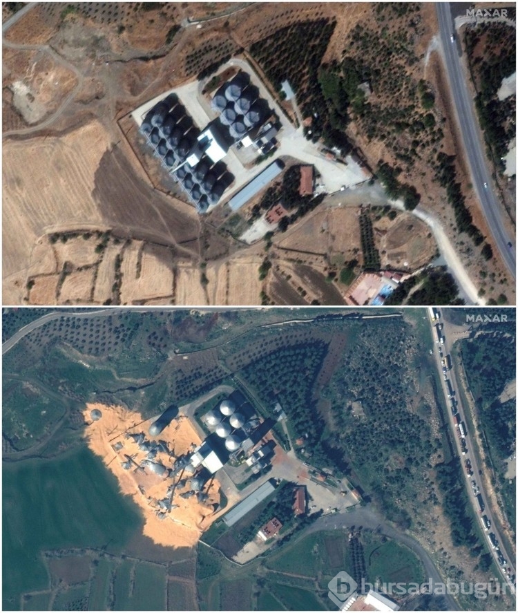 Deprem bölgesinin uydu görüntüleri 
