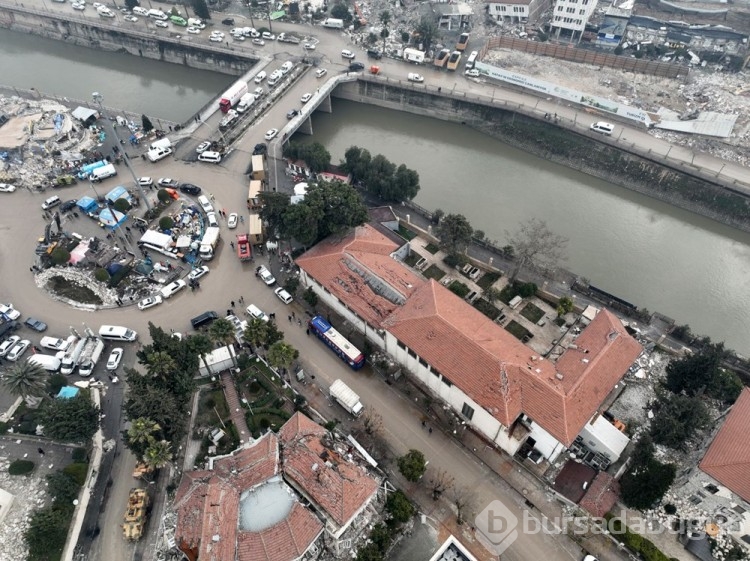 Hatay'da yıkım drone ile görüntülendi