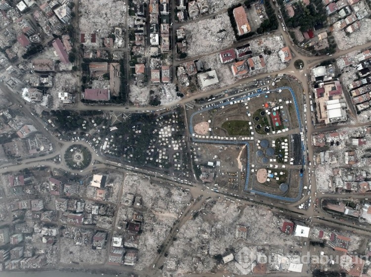 Hatay'da yıkım drone ile görüntülendi