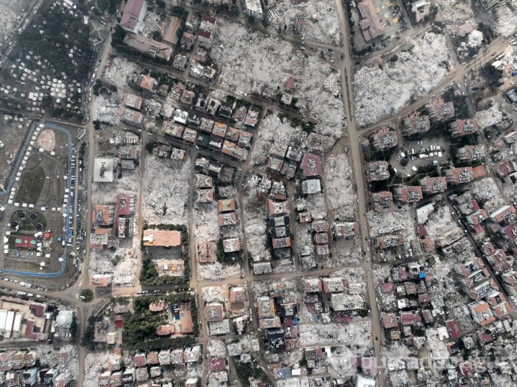 Hatay'da yıkım drone ile görüntülendi