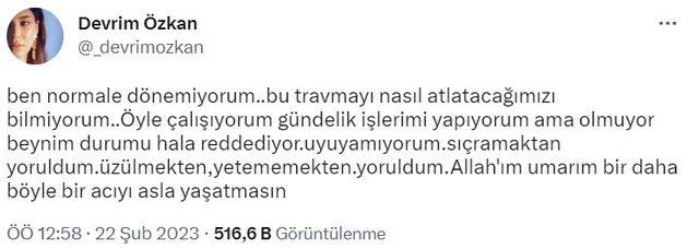 Devrim Özkan: Normale dönemiyorum