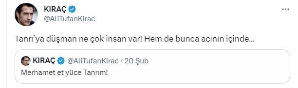 Kıraç'ın yaptığı son paylaşım gündem oldu
