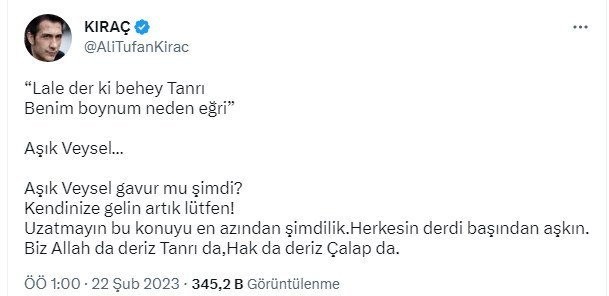 Kıraç'ın yaptığı son paylaşım gündem oldu