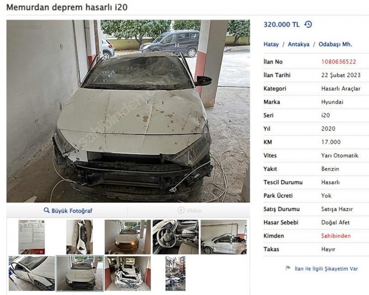 'Deprem hasarlı' araçlar satışa çıkarıldı