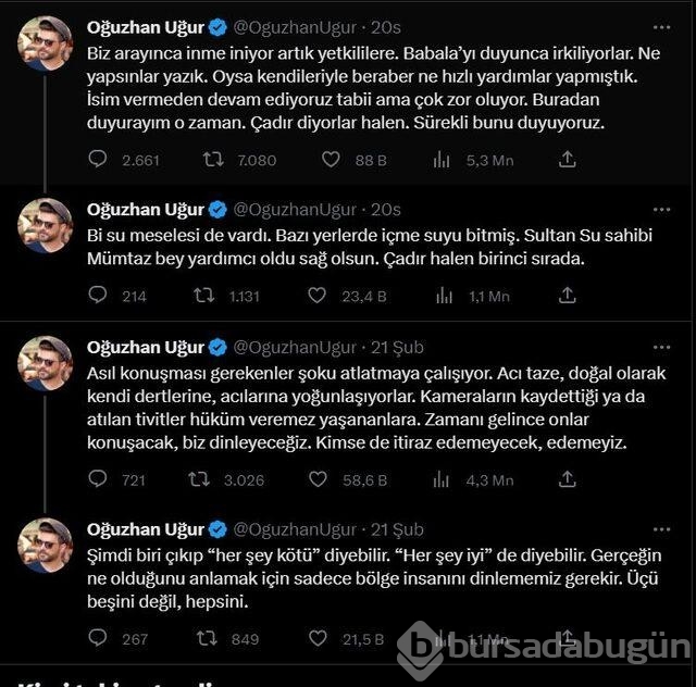 Oğuzhan Uğur: Biz arayınca inme iniyor yetkililere, Babala'yı duyunca irkiliyorlar
